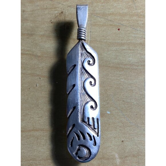 925 silver Feather design charm - Picture 3 of 10